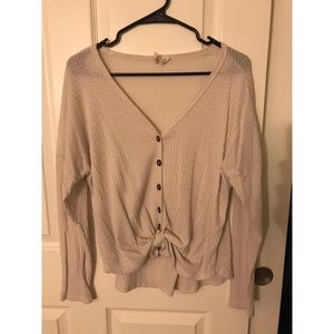 Tilly’s Cream Long Sleeve with Tie-Front